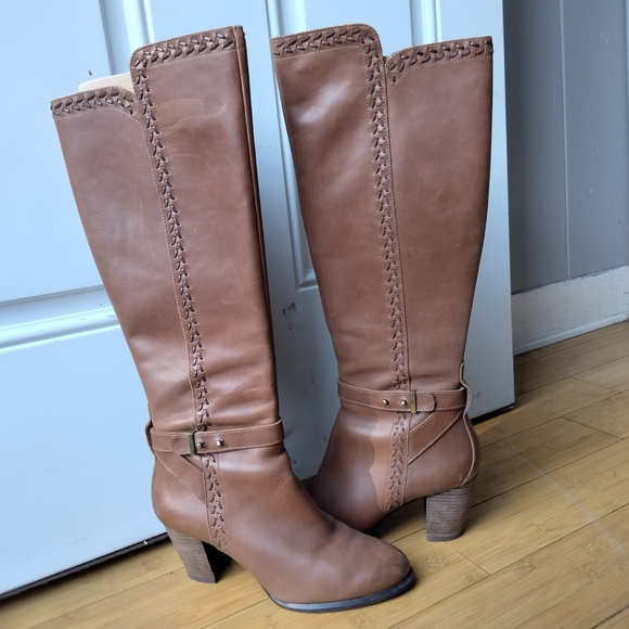 UGG Leather Claudine Tall Boots Chestnut Brown Women's US Size 7 - Picture 3 of 16